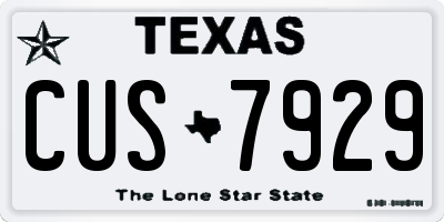 TX license plate CUS7929