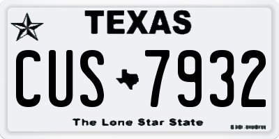 TX license plate CUS7932