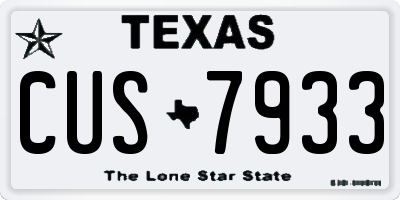 TX license plate CUS7933