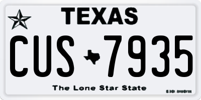 TX license plate CUS7935