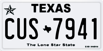 TX license plate CUS7941