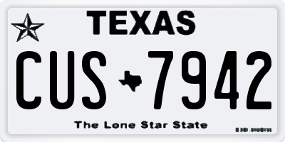 TX license plate CUS7942