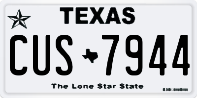 TX license plate CUS7944