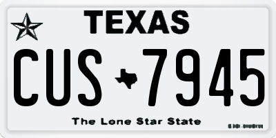 TX license plate CUS7945