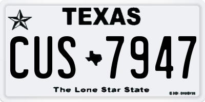 TX license plate CUS7947