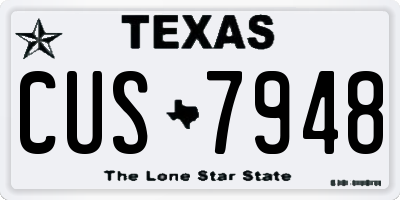 TX license plate CUS7948