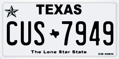 TX license plate CUS7949
