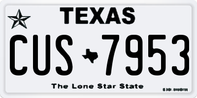 TX license plate CUS7953