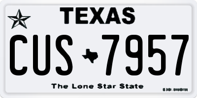 TX license plate CUS7957