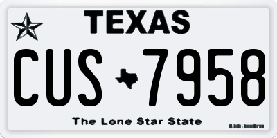 TX license plate CUS7958