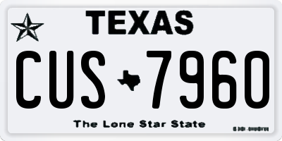 TX license plate CUS7960