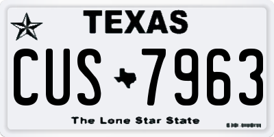 TX license plate CUS7963