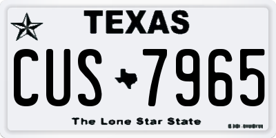 TX license plate CUS7965