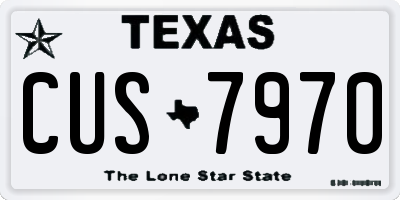 TX license plate CUS7970