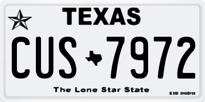 TX license plate CUS7972