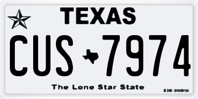 TX license plate CUS7974