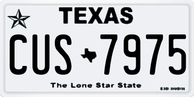 TX license plate CUS7975