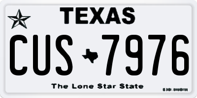 TX license plate CUS7976