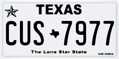 TX license plate CUS7977