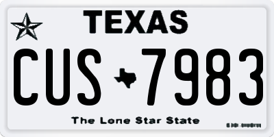TX license plate CUS7983