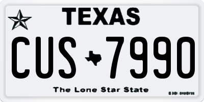 TX license plate CUS7990