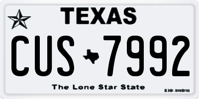 TX license plate CUS7992