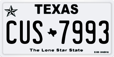 TX license plate CUS7993