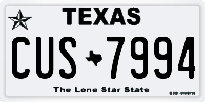 TX license plate CUS7994