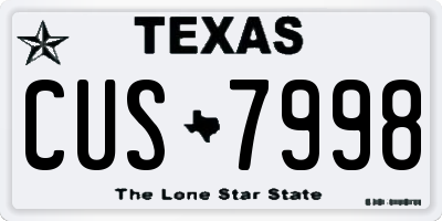 TX license plate CUS7998