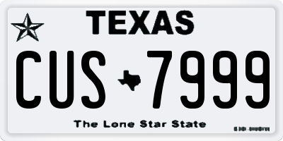 TX license plate CUS7999