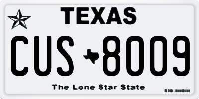 TX license plate CUS8009