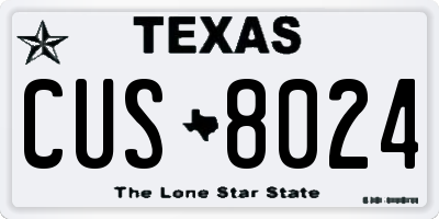 TX license plate CUS8024