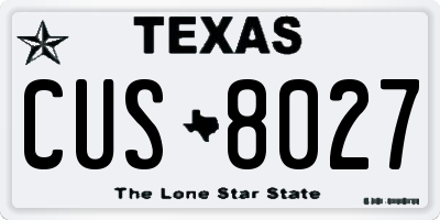 TX license plate CUS8027