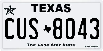 TX license plate CUS8043