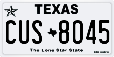 TX license plate CUS8045