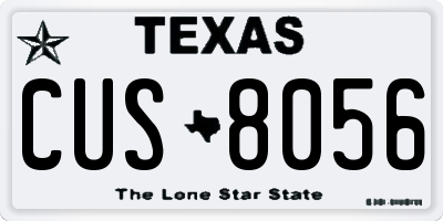 TX license plate CUS8056