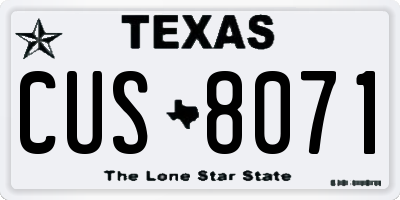 TX license plate CUS8071