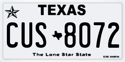 TX license plate CUS8072