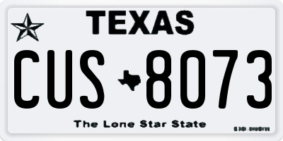 TX license plate CUS8073