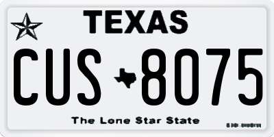 TX license plate CUS8075