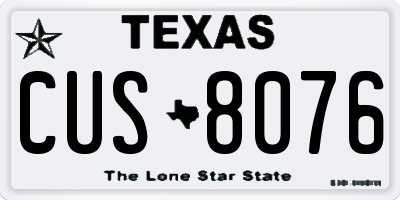 TX license plate CUS8076