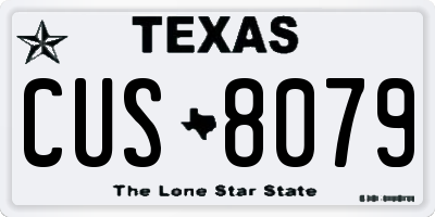 TX license plate CUS8079
