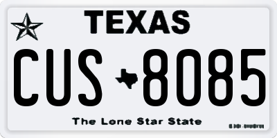 TX license plate CUS8085