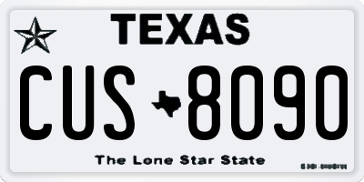 TX license plate CUS8090