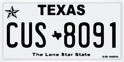 TX license plate CUS8091