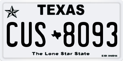 TX license plate CUS8093