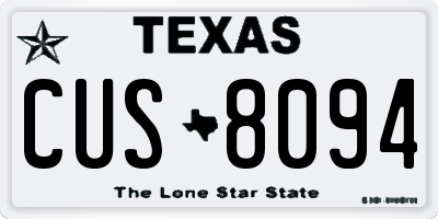 TX license plate CUS8094