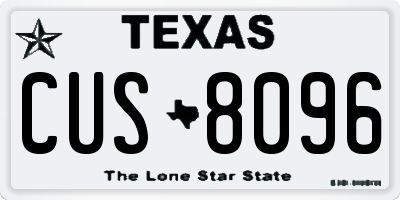 TX license plate CUS8096
