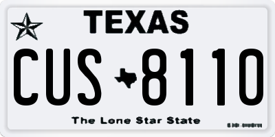 TX license plate CUS8110