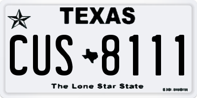 TX license plate CUS8111